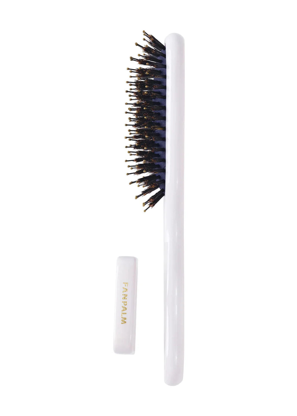Boar- & Nylon hårbørste, Tall Slim - Glossy White