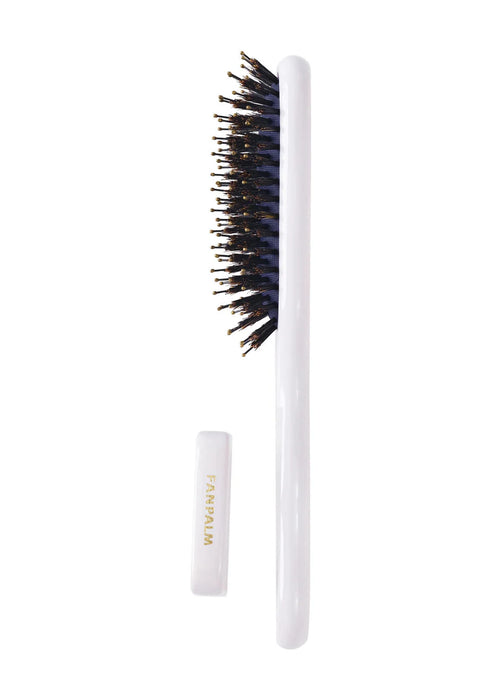 Boar- & Nylon hårbørste, Tall Slim - Glossy White