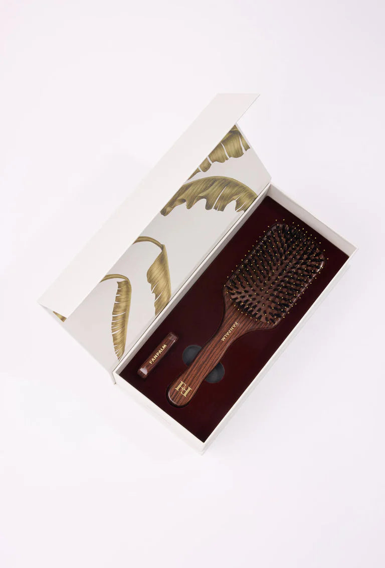 Boar- & Nylon hårbørste, Medium - Glossy Brown