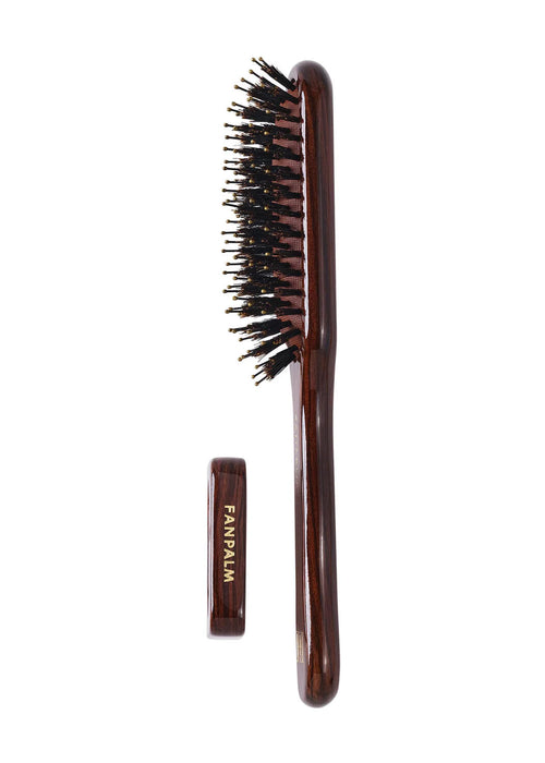 Boar- & Nylon hårbørste, Tall Slim - Glossy Brown