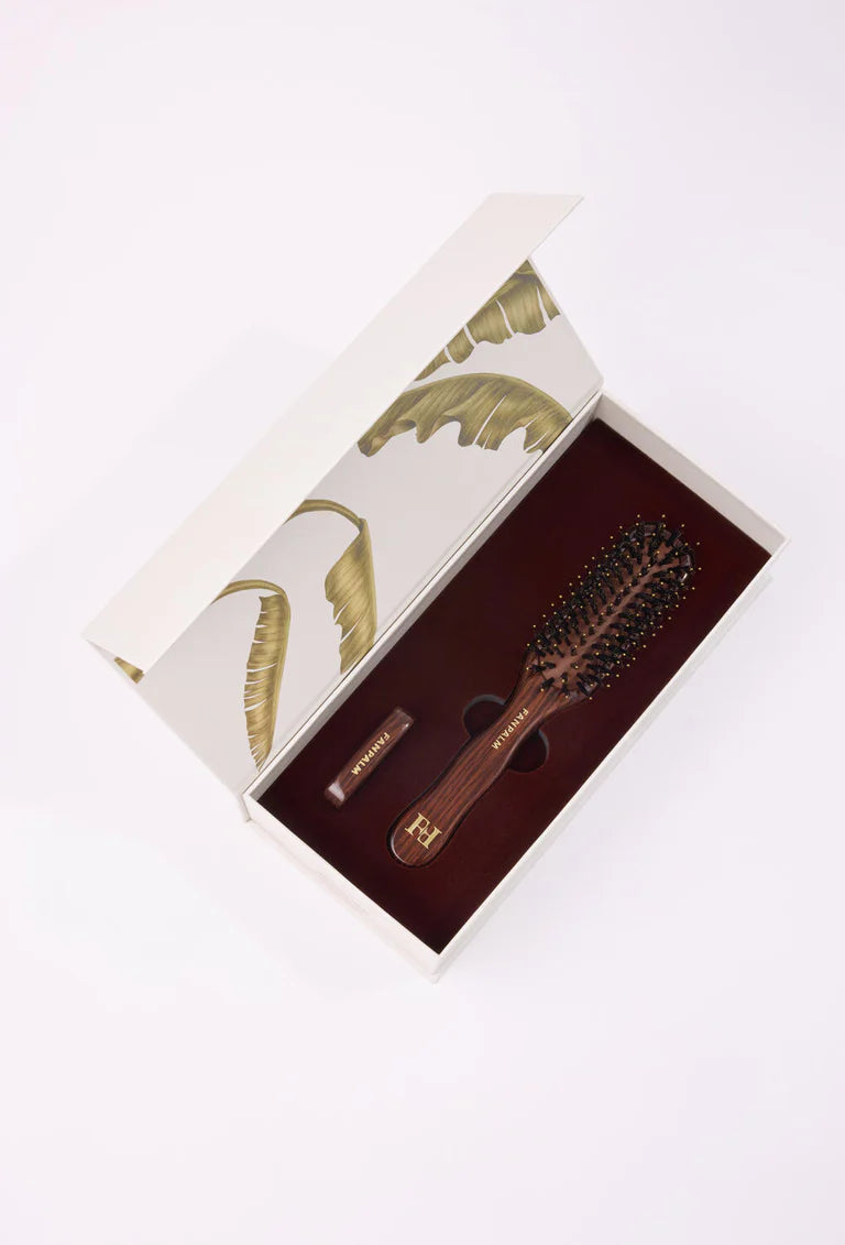 Boar- & Nylon hårbørste, Tall Slim - Glossy Brown